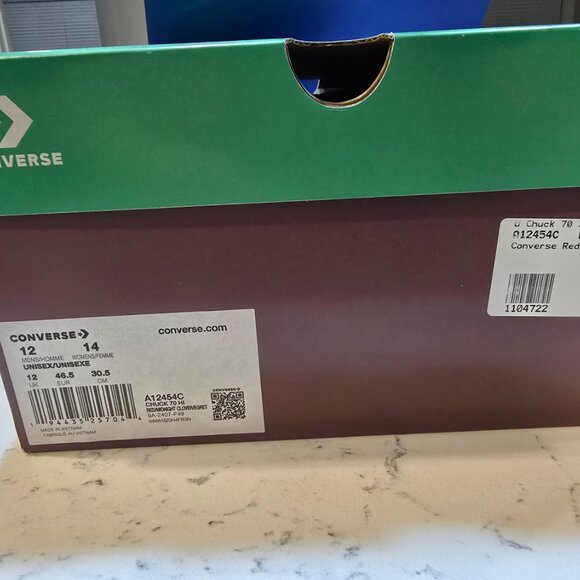 Converse Chuck 70 Hi Christmas 'Gingerbread & Knit Sock' Red A12454C MENS SZ 12 - Picture 11 of 16